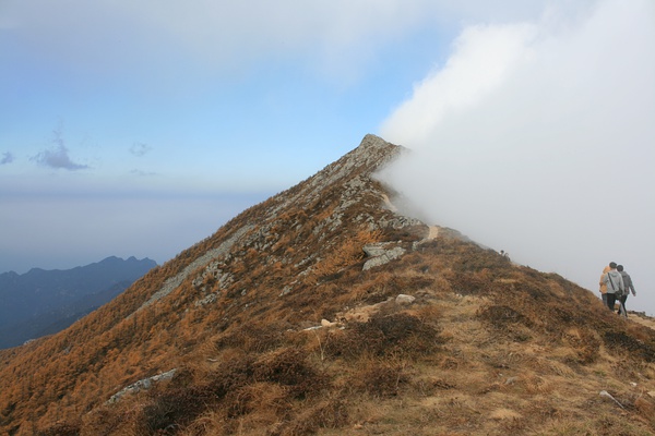 云雾翻过山脊