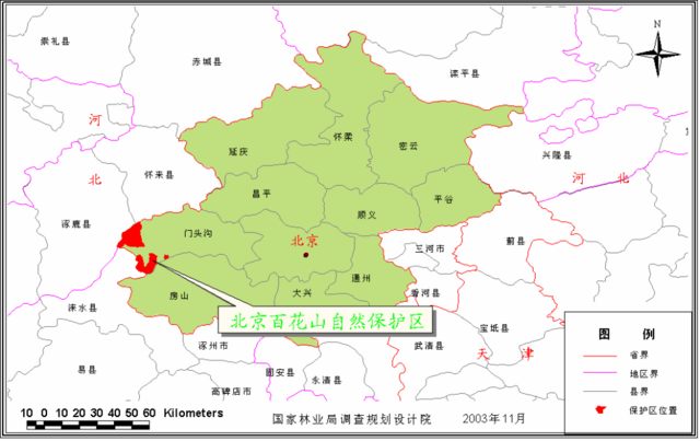 【图】百花山自然保护区地图